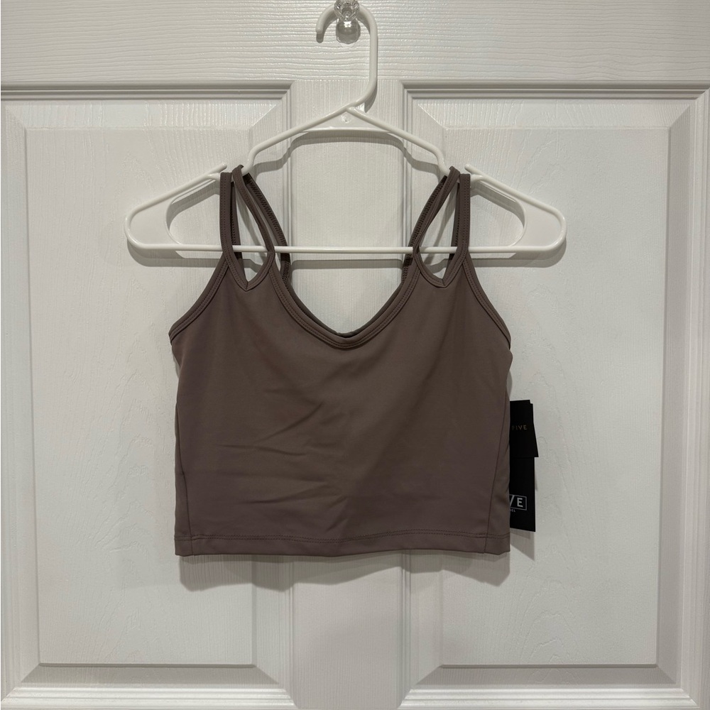 NWT Five the label Women's Double Strap Sports Bra - Brown